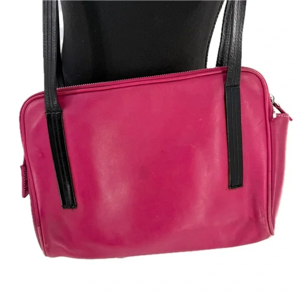 Coach Leatherware Berry & Black Leather Messenger Travel Bag Style 5068 Vintage - Picture 15 of 17